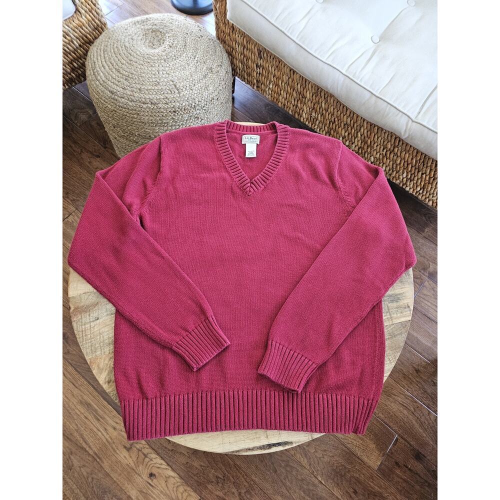 L.L Bean 100% Cotton Pullover Knit Sweater Men's Size L EUC